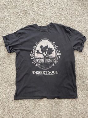 Free People x Girl Dangerous Desert Soul Grey Graphic Crewneck Tee Size M